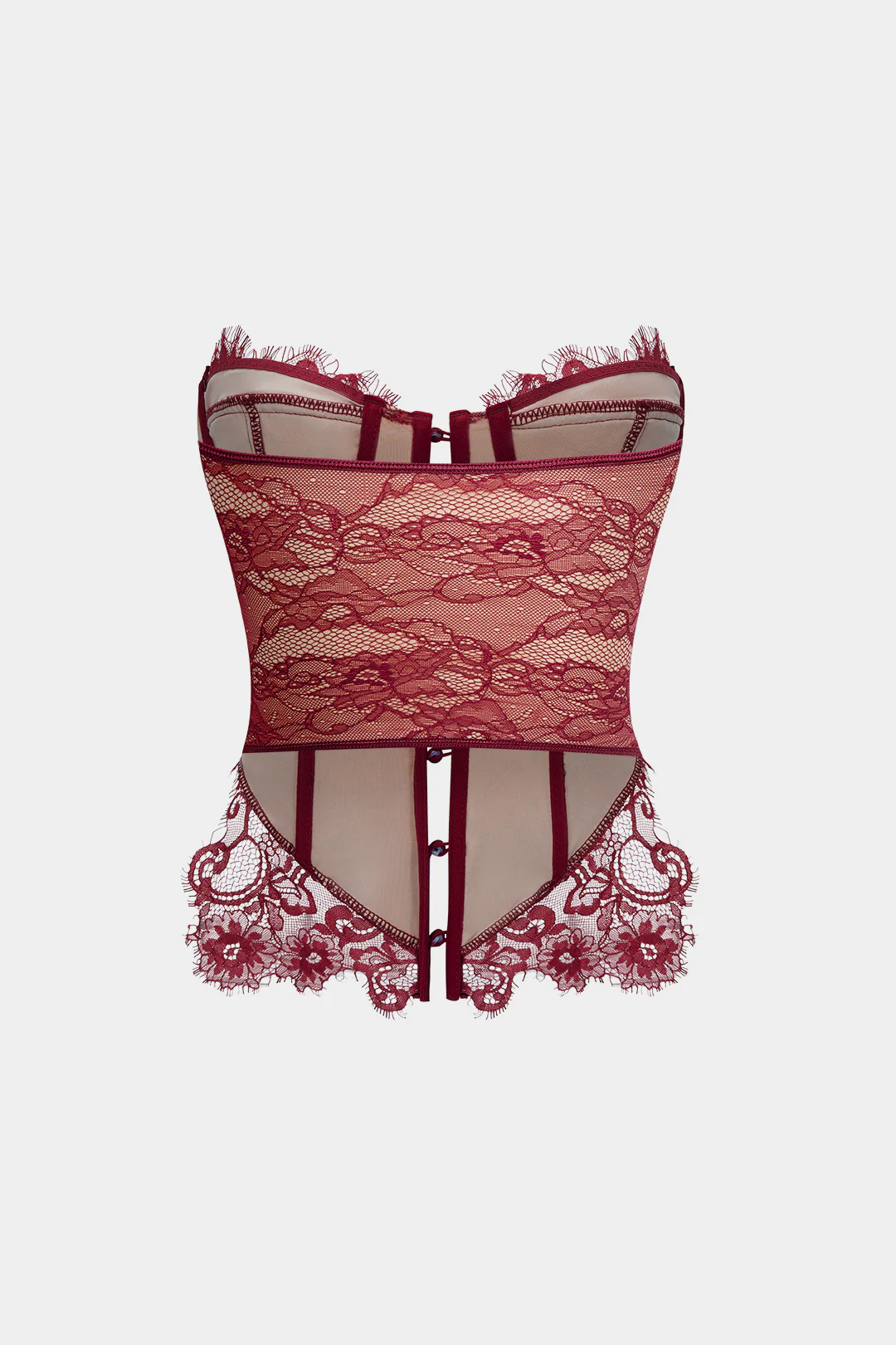 Lace Button Strapless Tube Top - Weenar