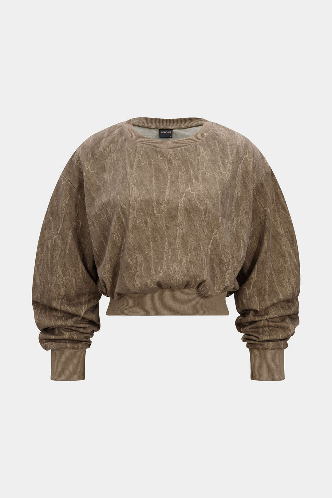 Washed Round Neck Sweatshirt - Weenar