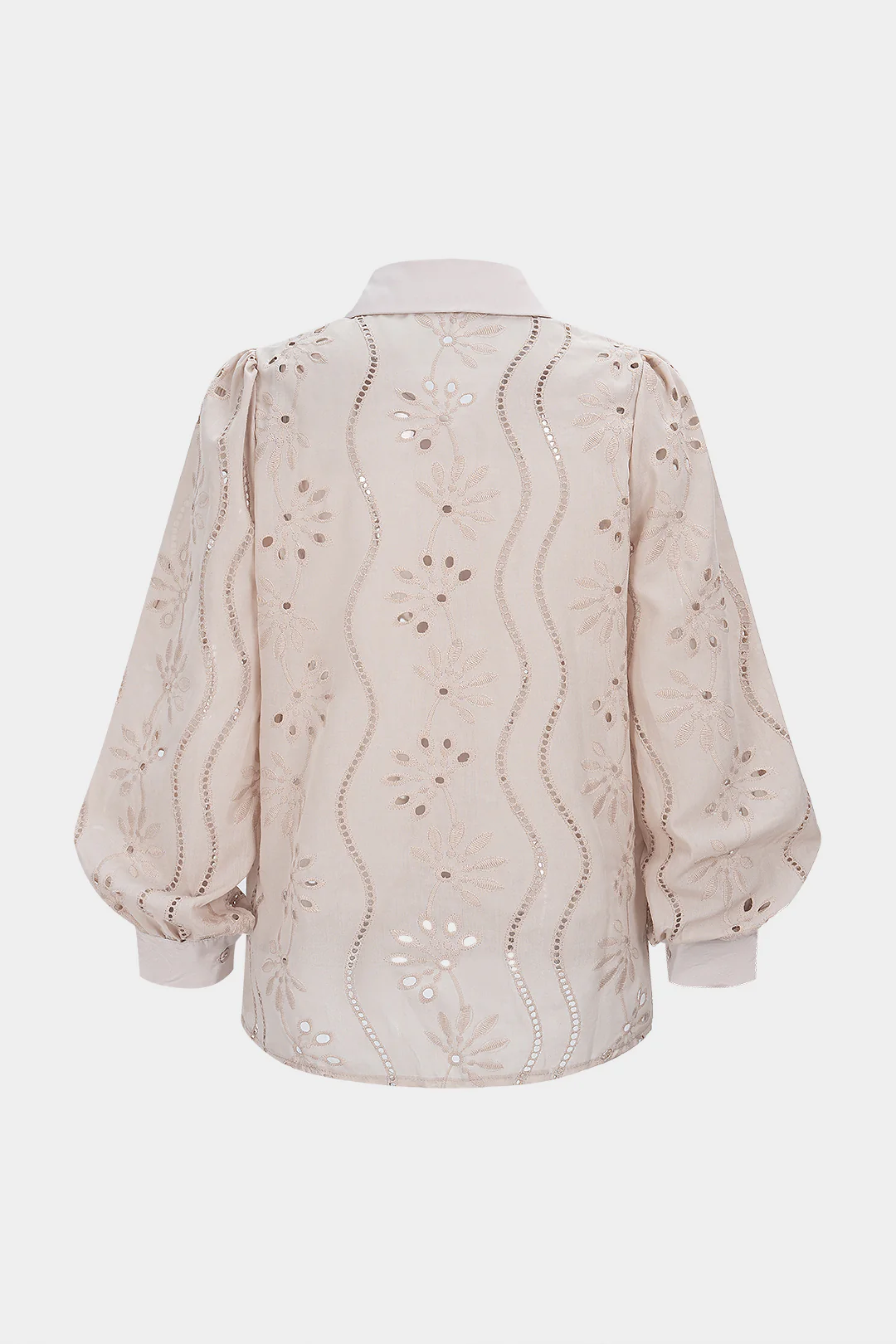 Embroidery Cut Out Long-Sleeve Shirt - Weenar
