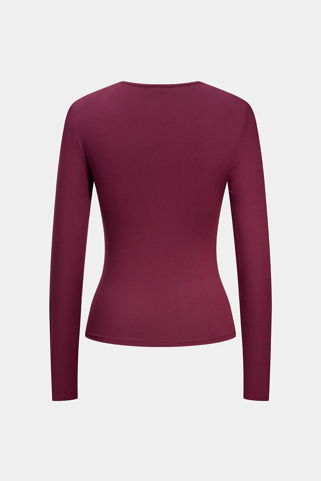 Ruched Round Neck Long-Sleeve Top - Weenar