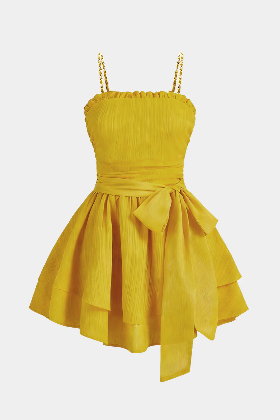 Plus Size Knotted Ruched Sleeveless Mini Dress - Weenar