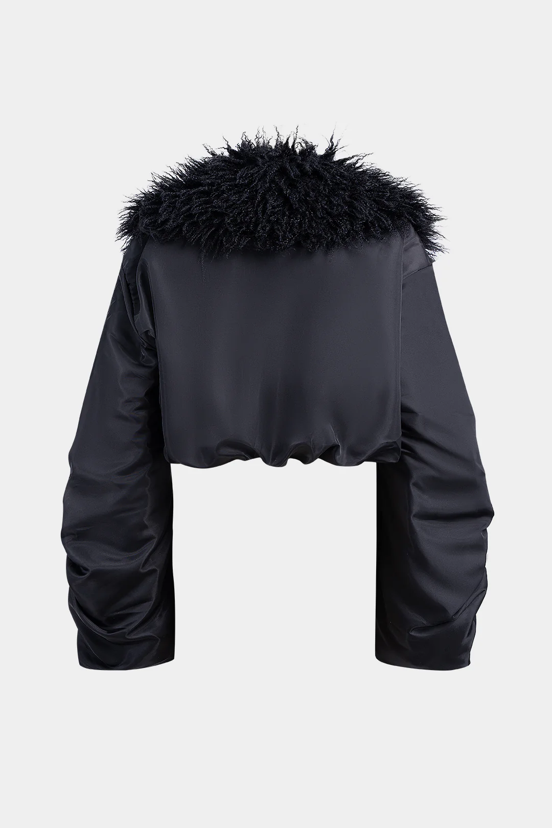 Basic Lamb Wool Collar Drawstring Belt Buckle -Padded Puffer - Weenar