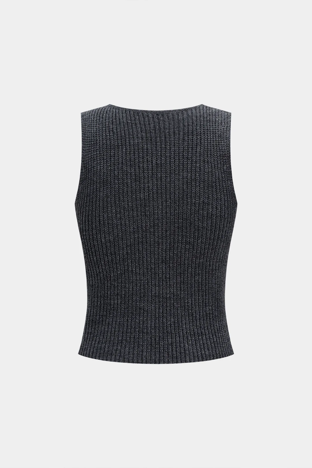 Knit V-neck Button Vest - Weenar