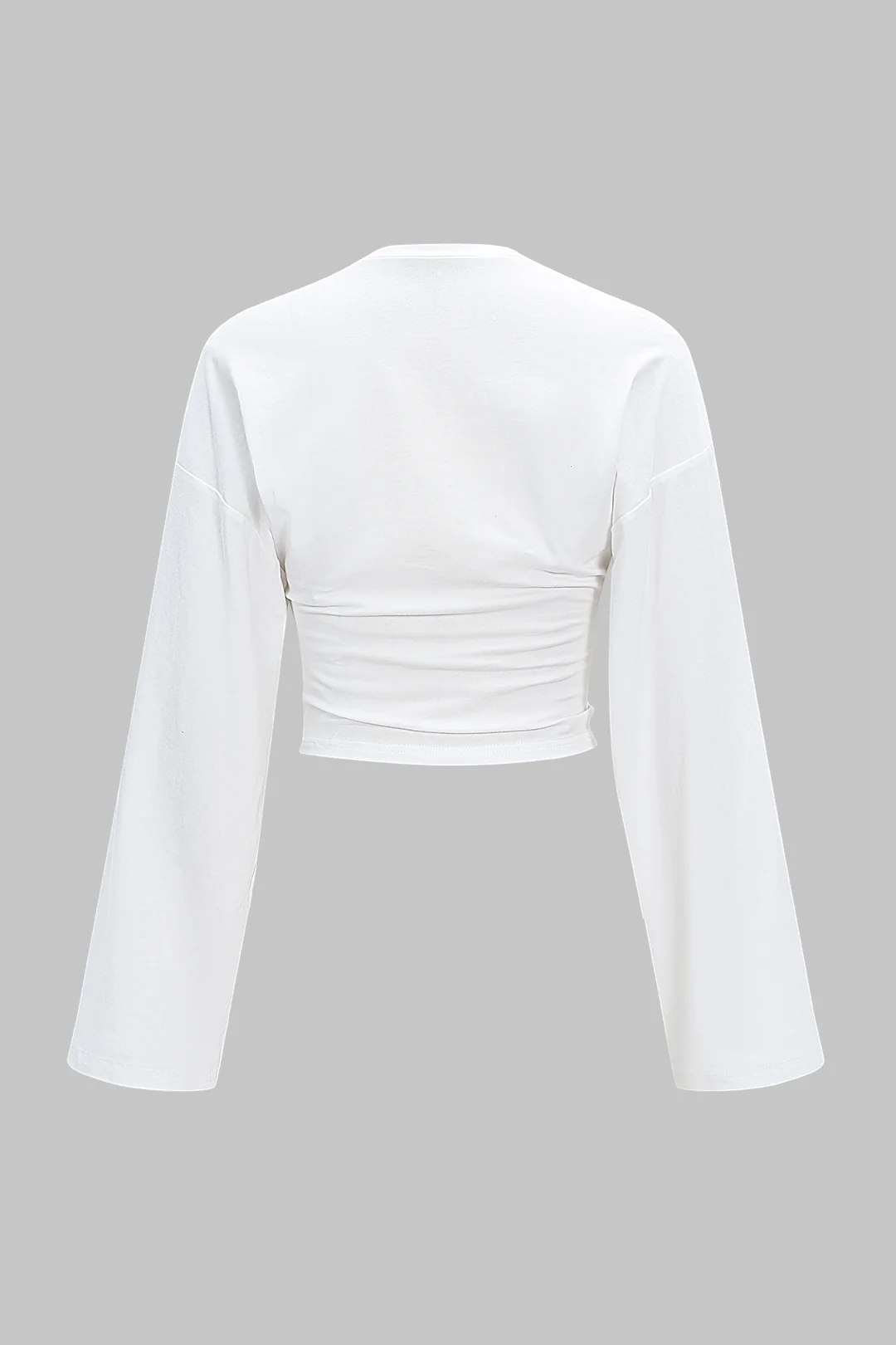 Round Neck Long-Sleeve Cropped Top - Weenar