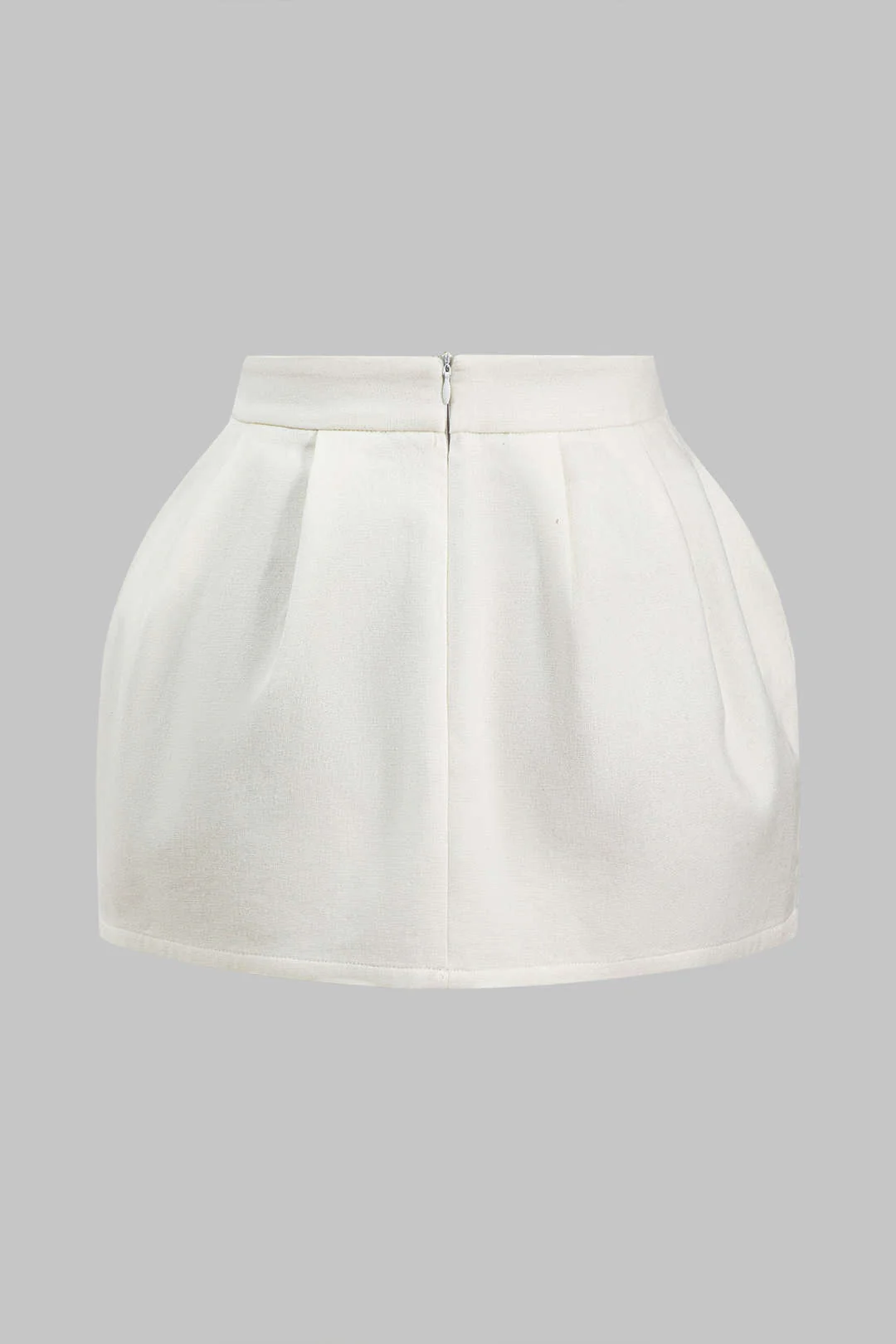 Linen Ruched Zipper Skirt - Weenar