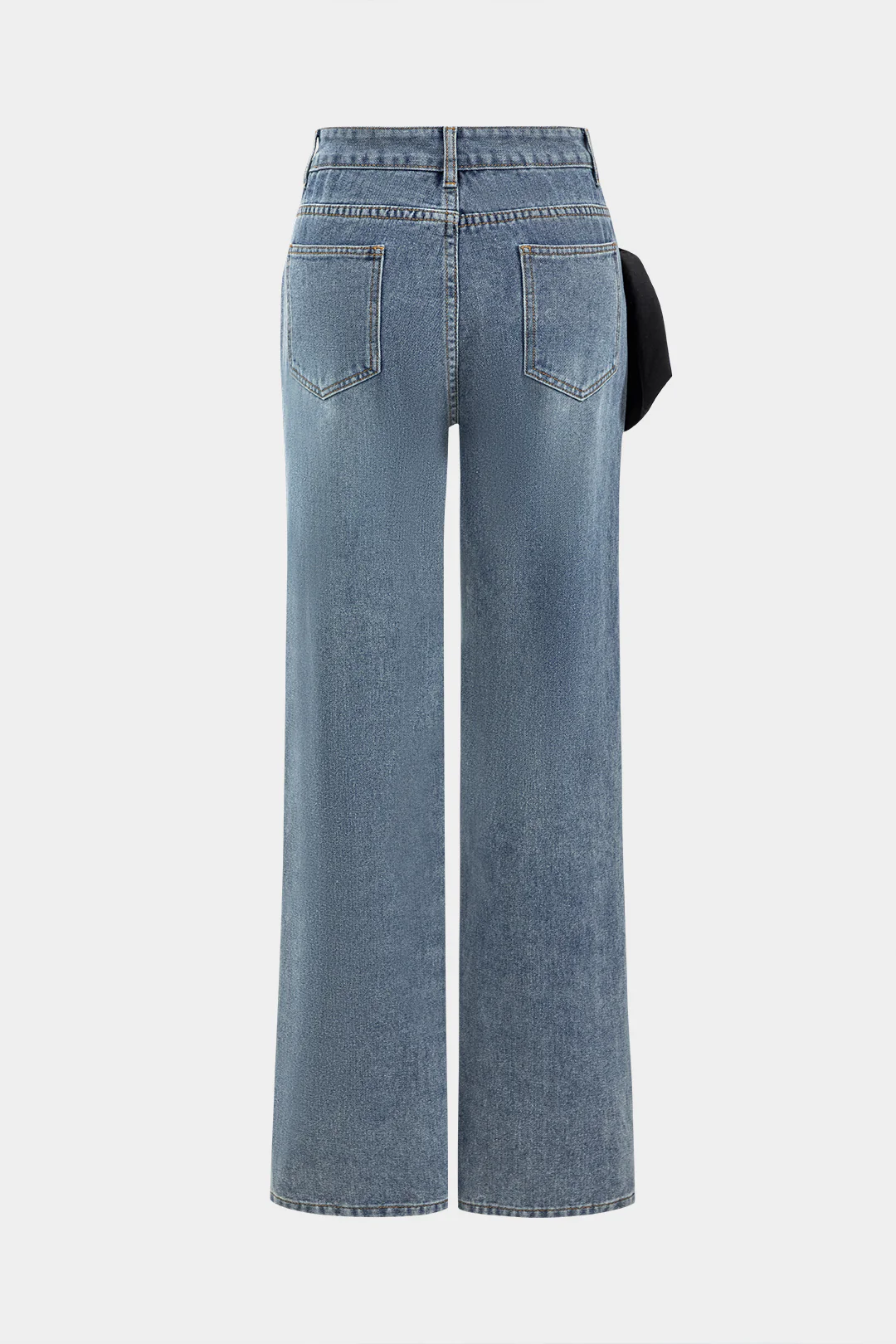 Bow Tie Patchwork Pocket Jeans - Weenar