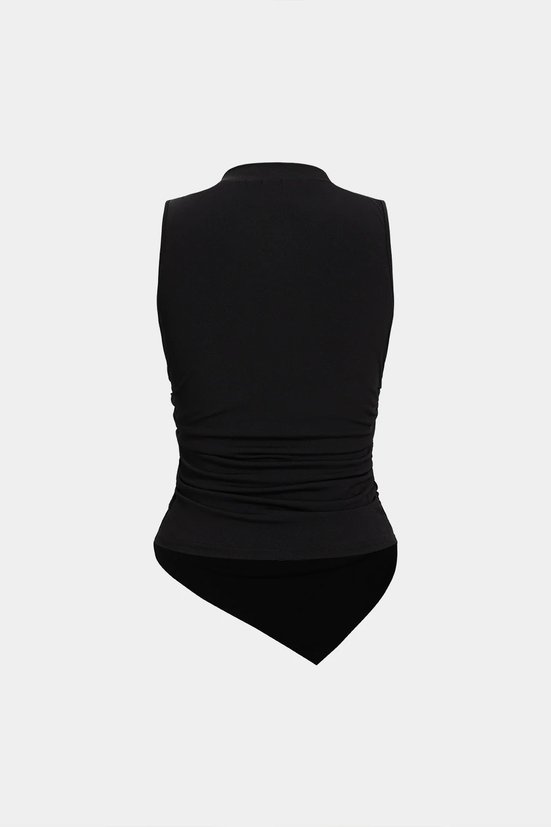 Metallic Button Ruched Asymmetrical Tank Top - Weenar