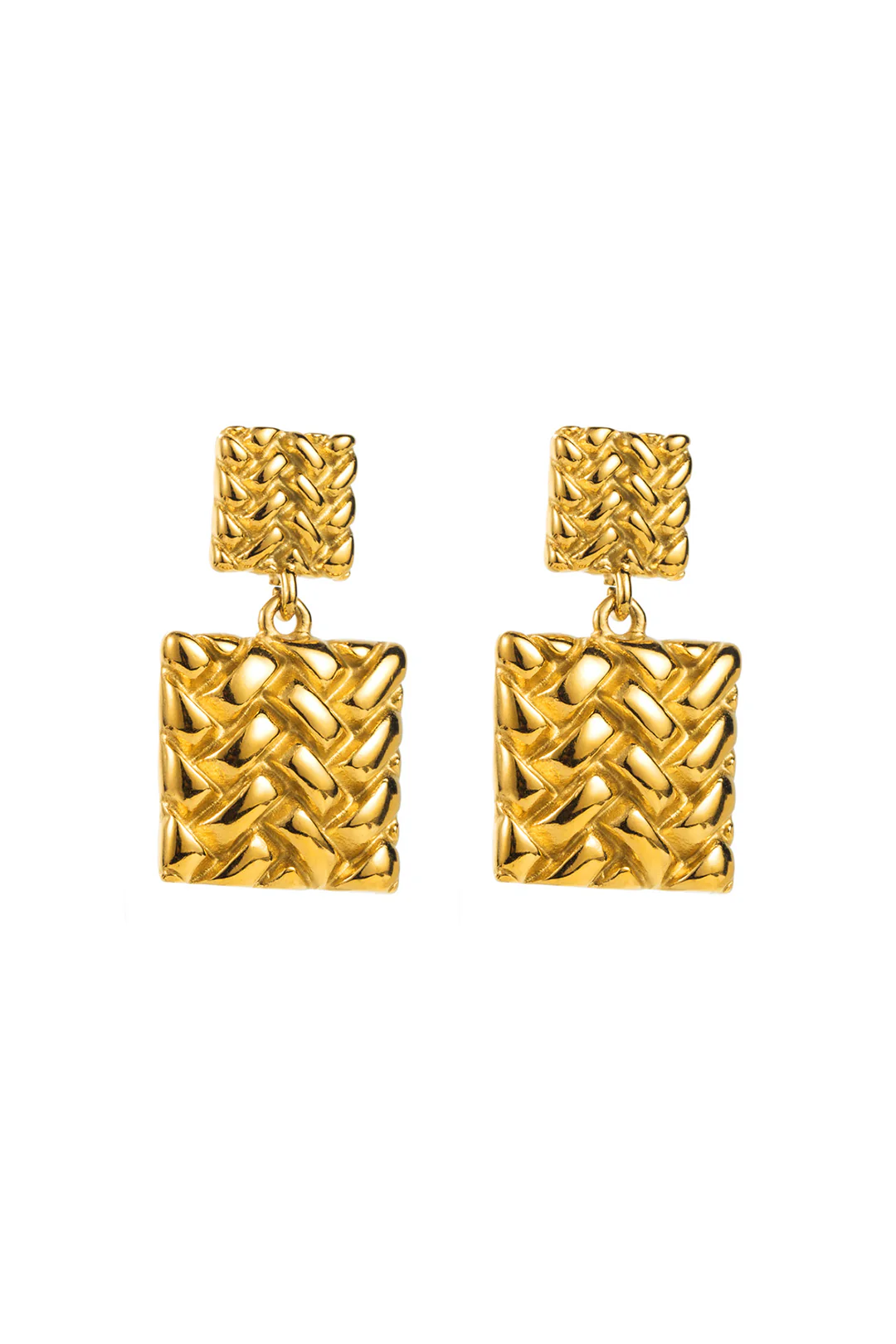 Metal Square Shape Earrings - Weenar