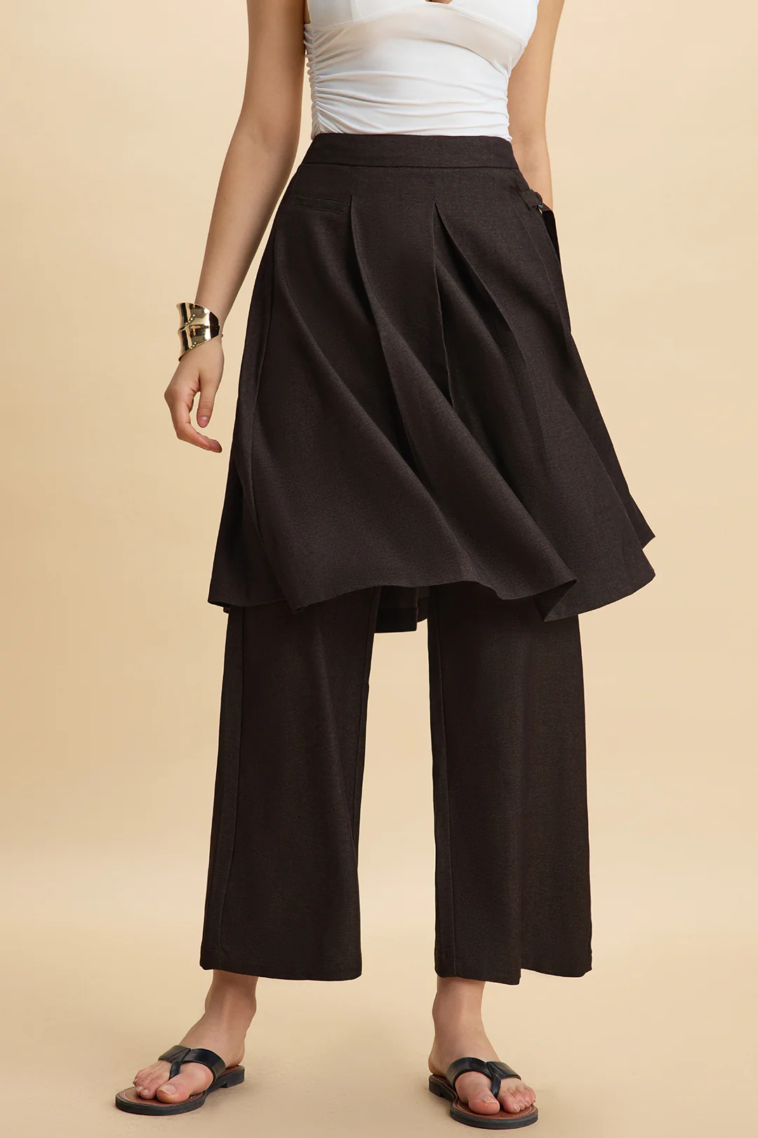 Ruched Pocket Belted Trousers - Weenar