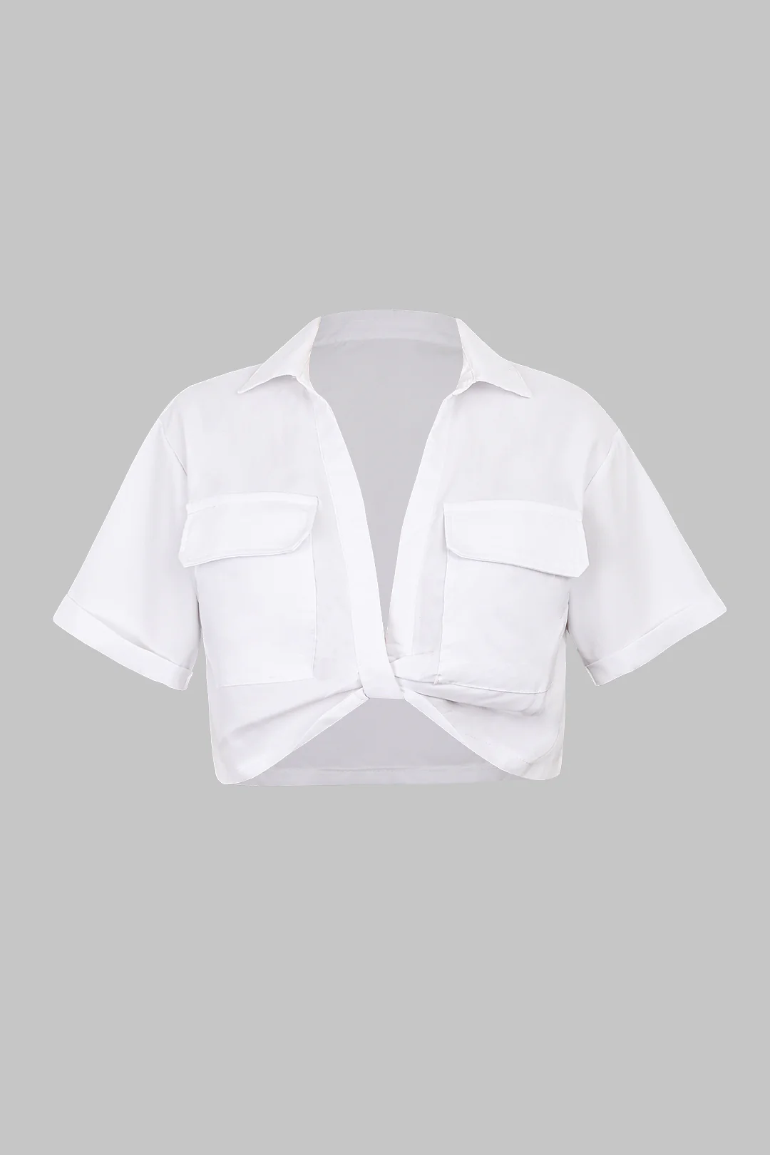 Plus Size Twist Knot Short-Sleeve Shirt - Weenar