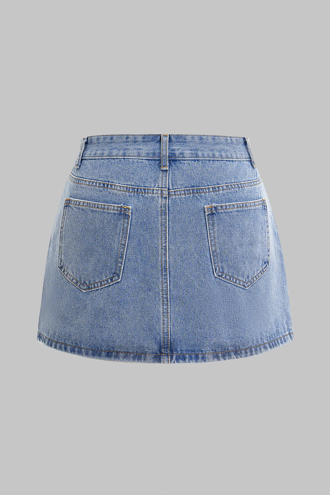 Denim Asymmetrical Patchwork Skirt - Weenar