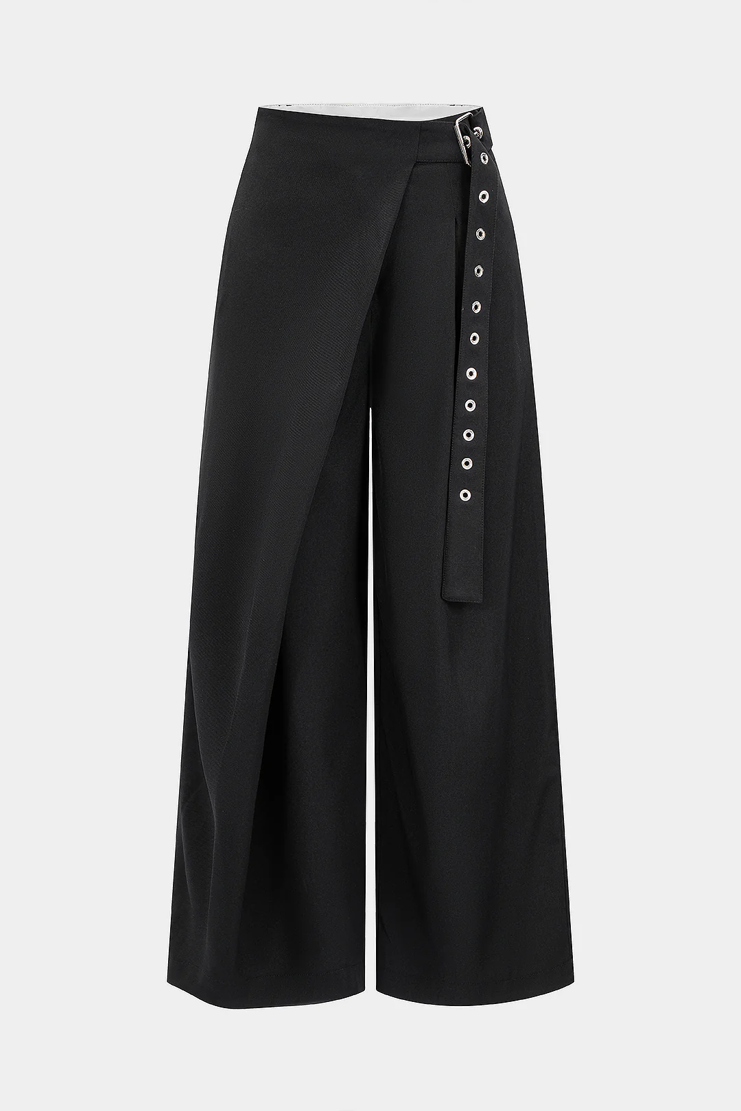 Belted Asymmetrical Straight Leg Pants - Weenar