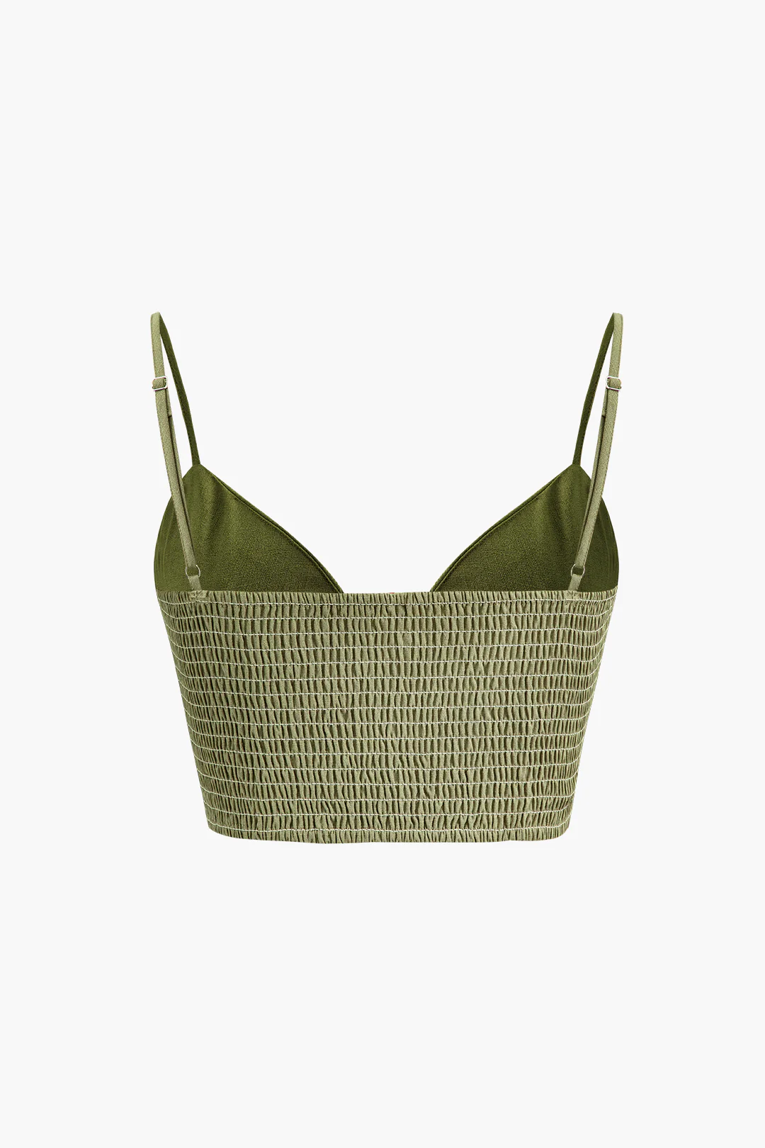 Embroidery Smocked V-Neck Slip Cami Top - Weenar
