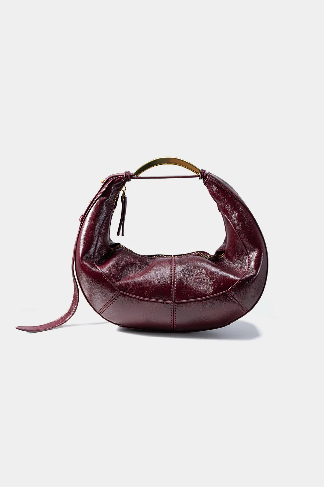 Faux Leather Metal Handle Tote Bag - Weenar