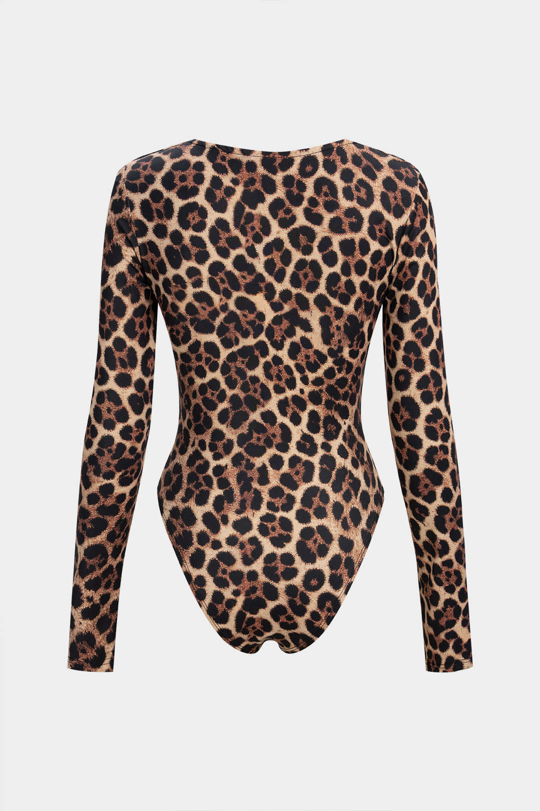 Leopard Print Long Sleeve Bodysuit - Weenar