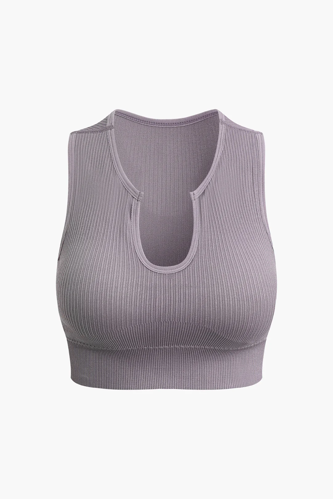Solid Ribbed Sports Bra - Weenar