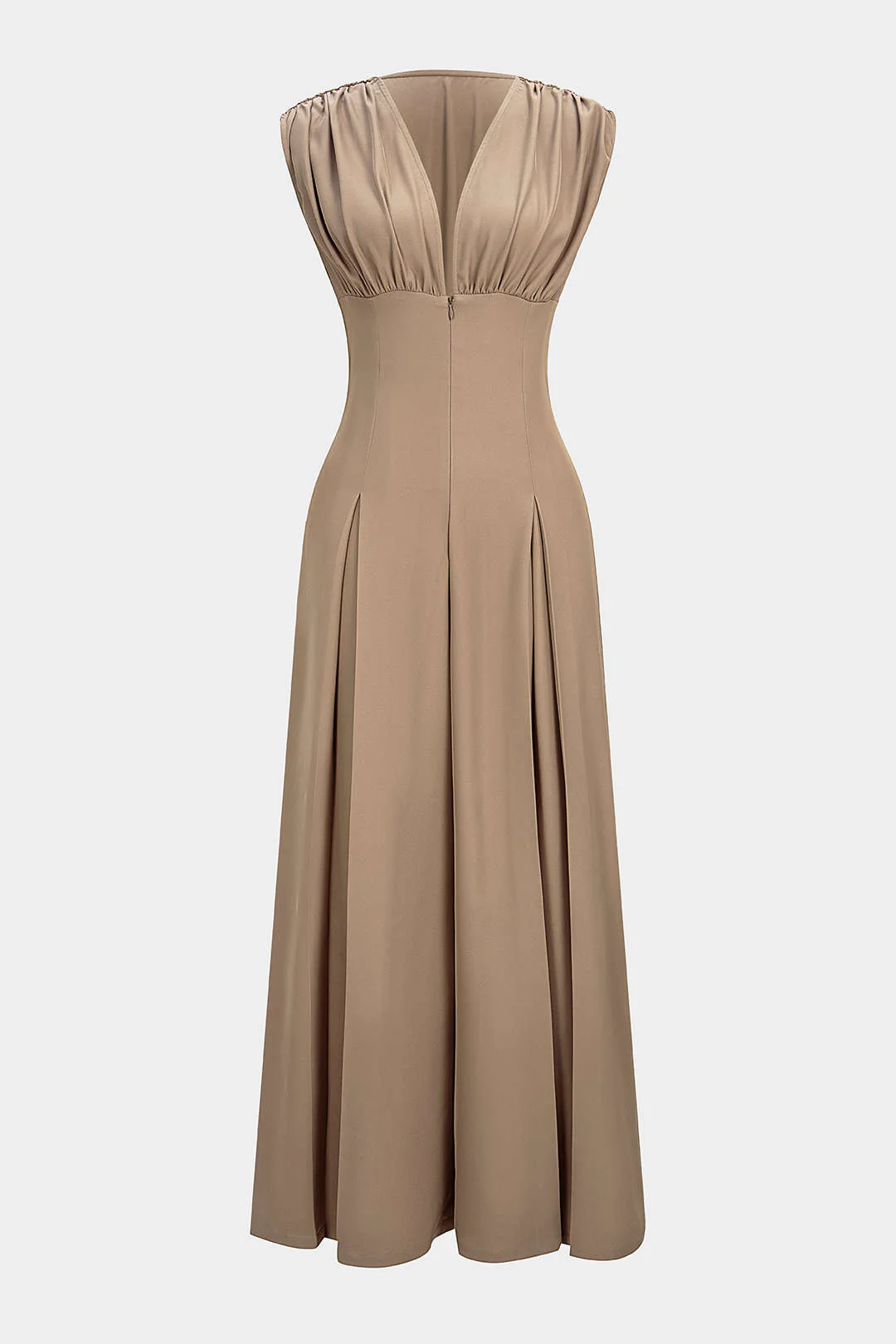 V-Neck Ruched Sleeveless Jumpsuit - Weenar