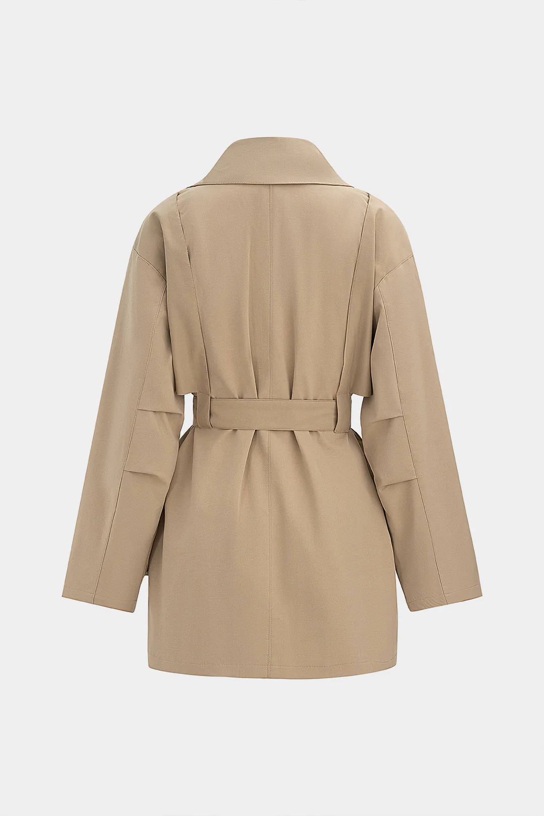 Pocket Asymmetrical Tie Front Coat - Weenar