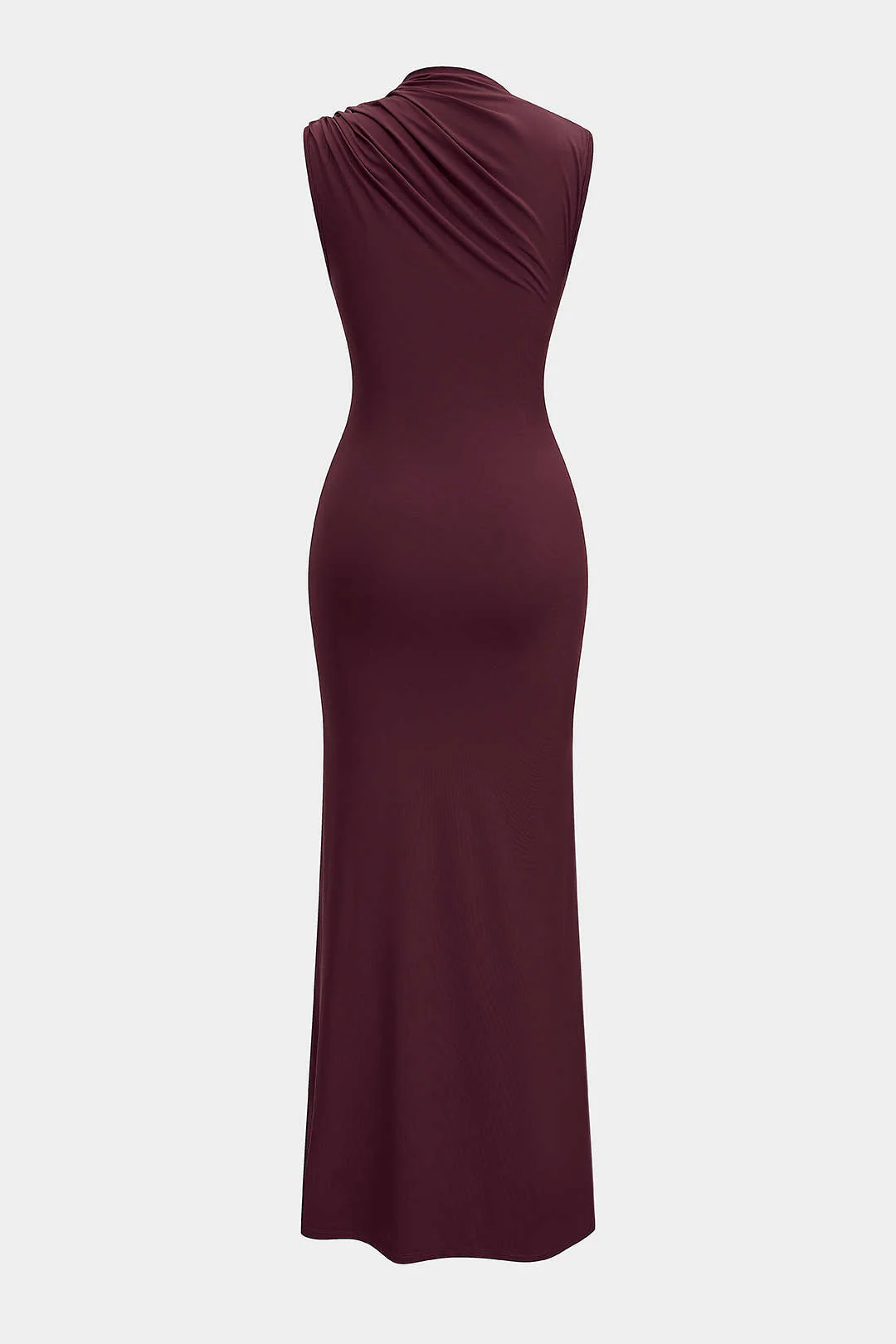 Metallic Decor Ruched Sleeveless Maxi Dress - Weenar