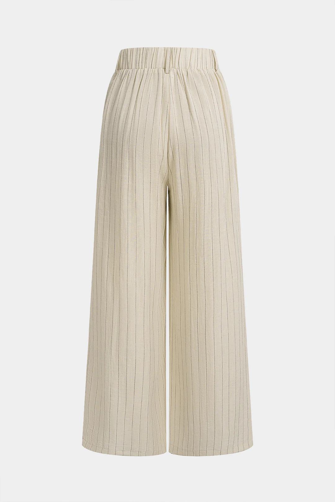 Striped Linen High Waist Wide Leg Pants - Weenar
