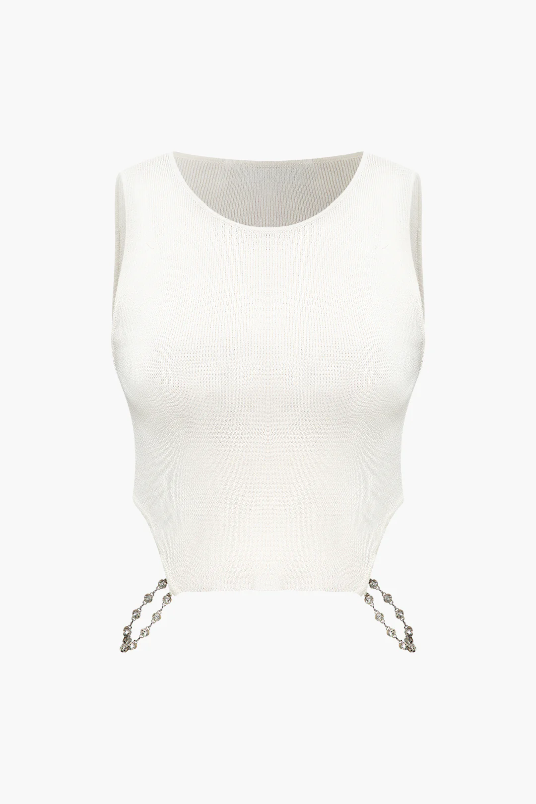 Knit Chain Decor Tank Top - Weenar