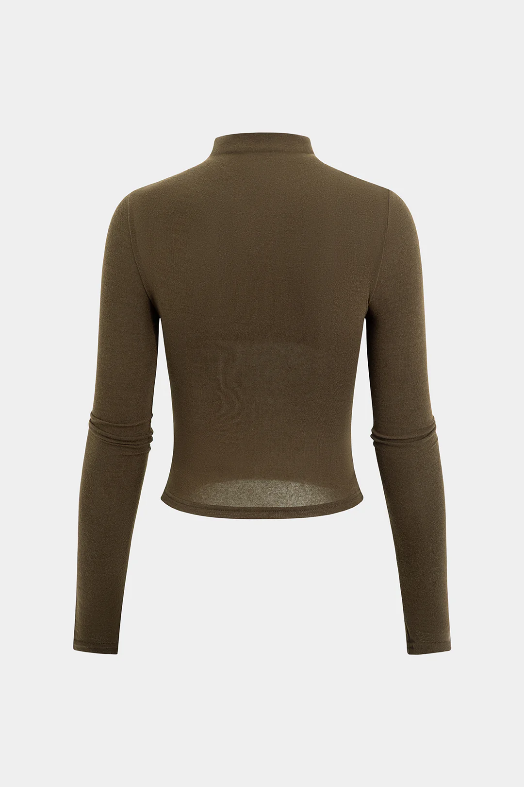 Mock Neck Ruched Long-Sleeve Top - Weenar