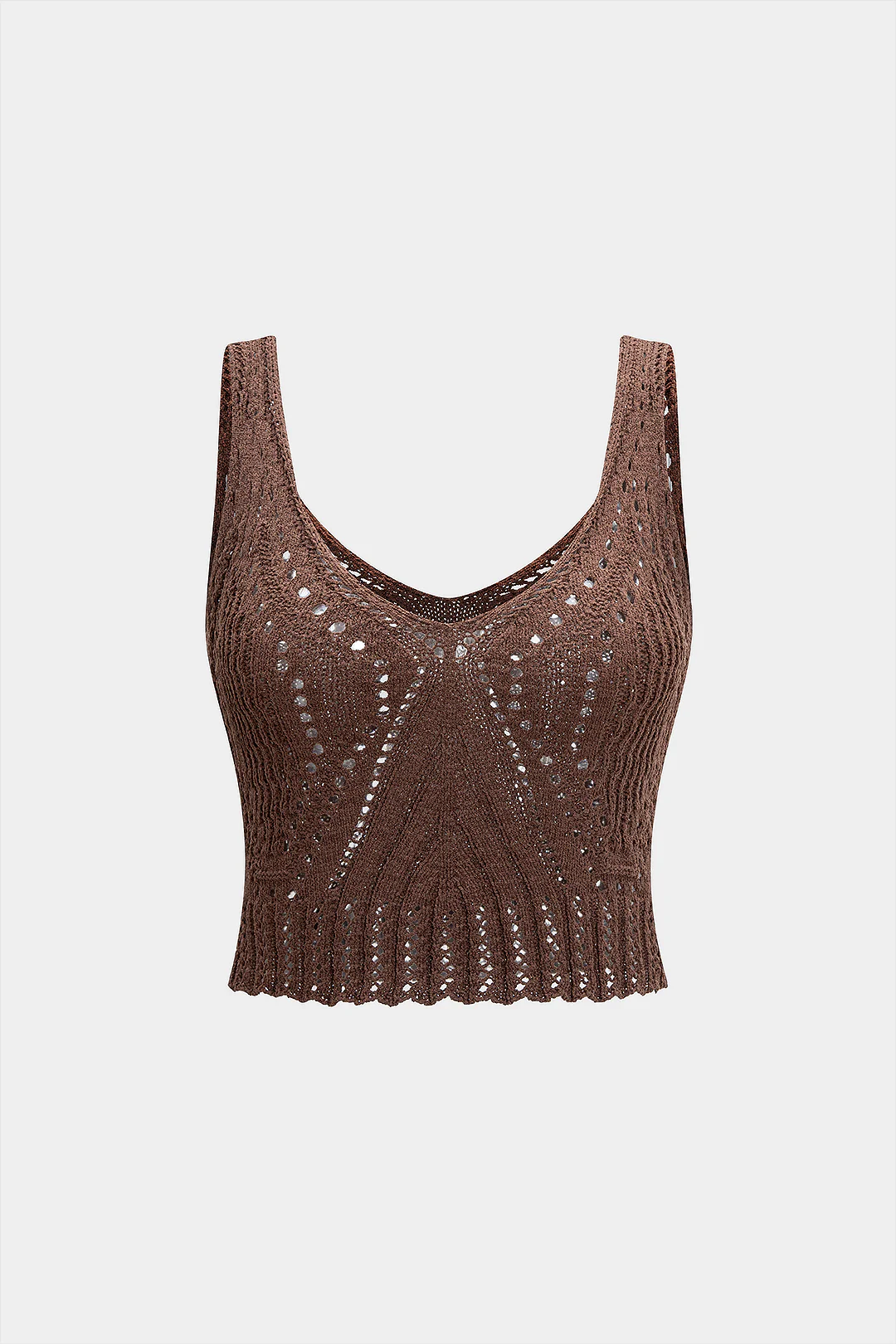 Knit Hollow Out Tank Top - Weenar