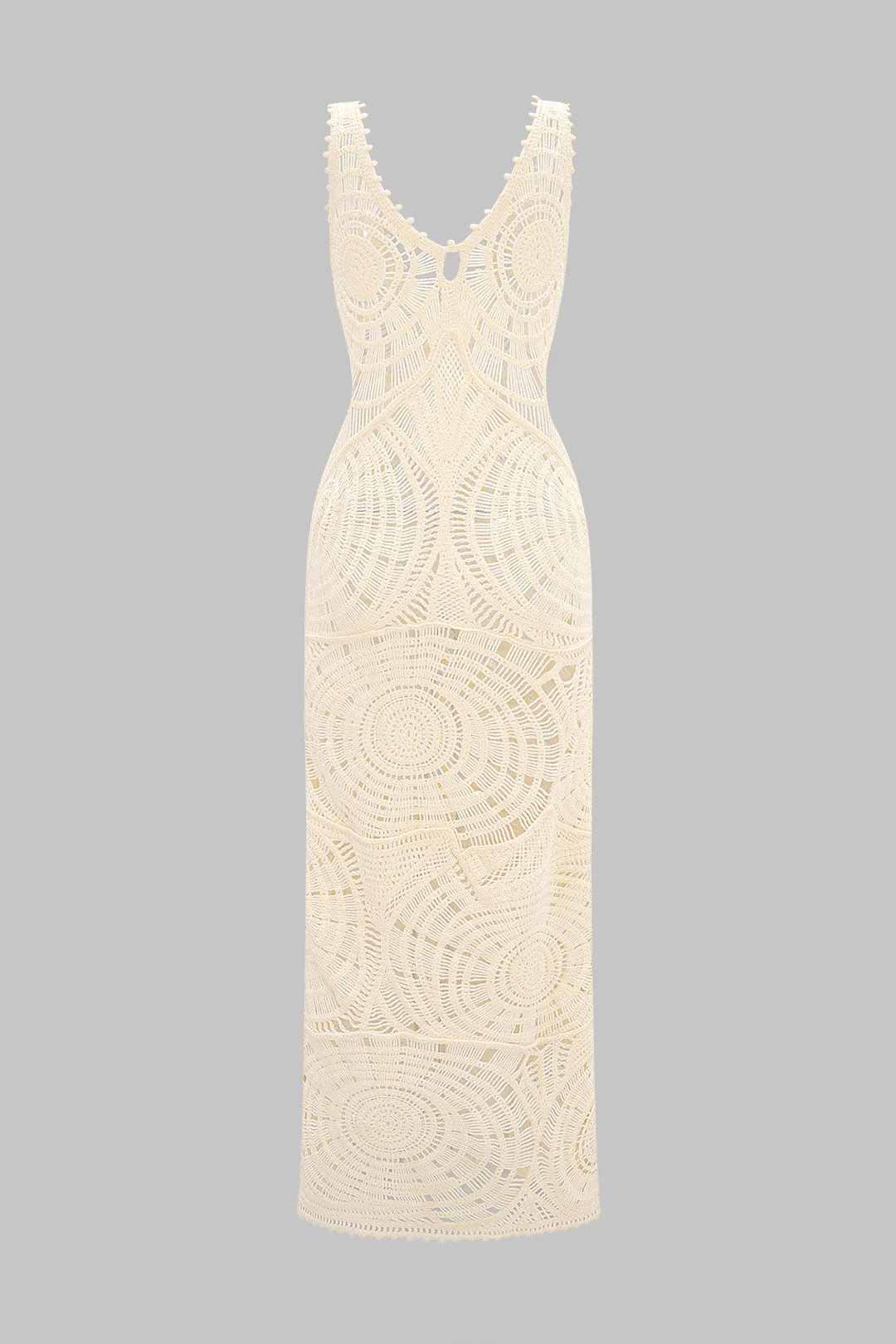 Knit Cut Out V-Neck Sleeveless Dress - Weenar