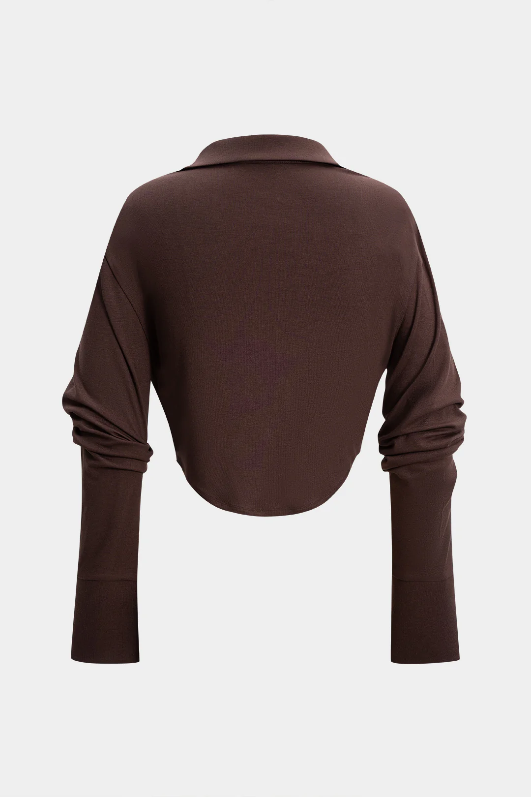 Metallic Chain Draped Cowl Neck Long-Sleeve Top - Weenar
