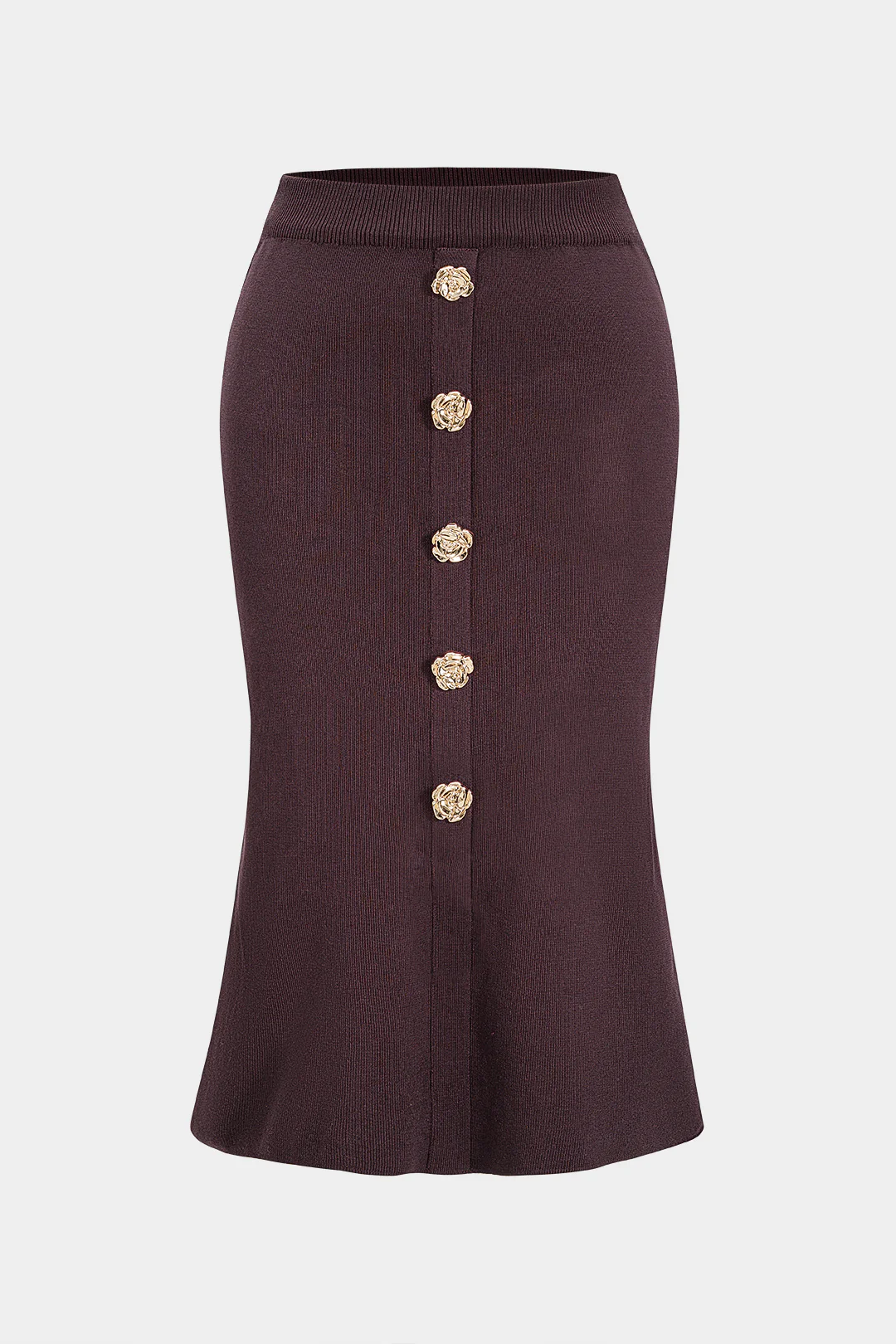 Plus Size Knit Metallic Decor Skirt - Weenar