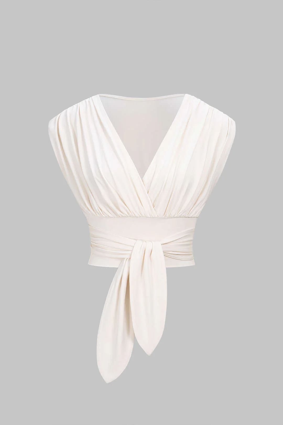 V-Neck Tie-Front Tank Top - Weenar