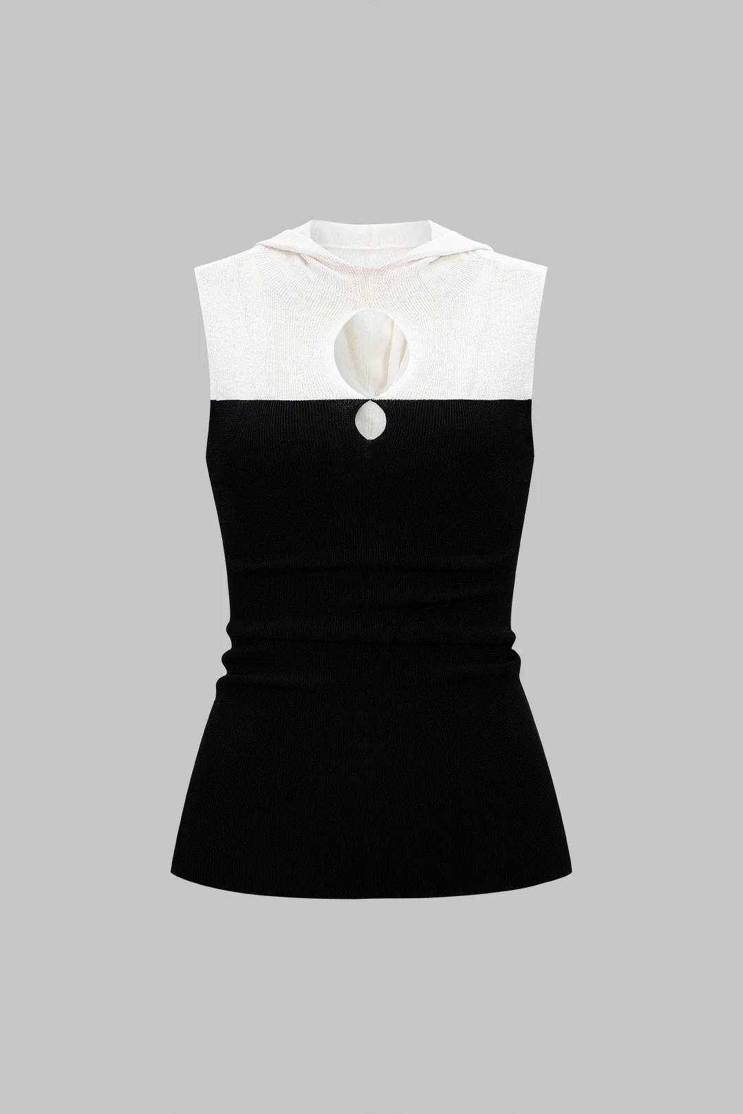 Contrast Cut Out Hooded Tank Top - Weenar