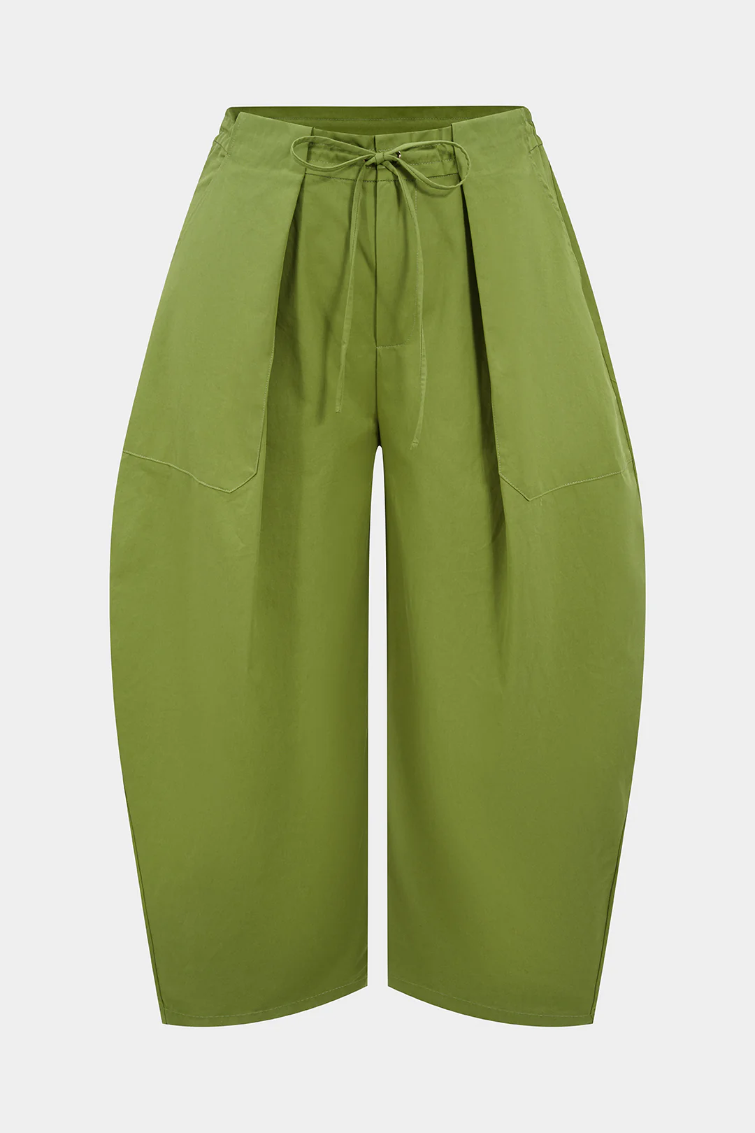 Plus Size Tie-Up High Waist Barrel Trousers - Weenar