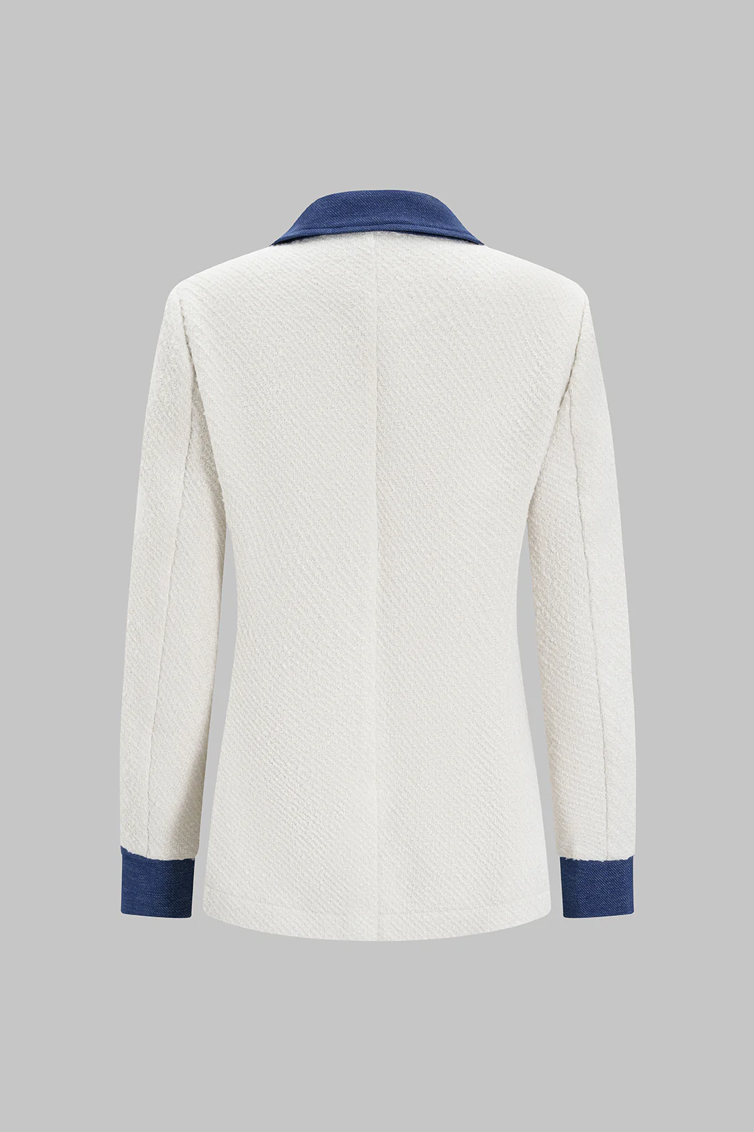 Denim Patchwork Button Blazer - Weenar
