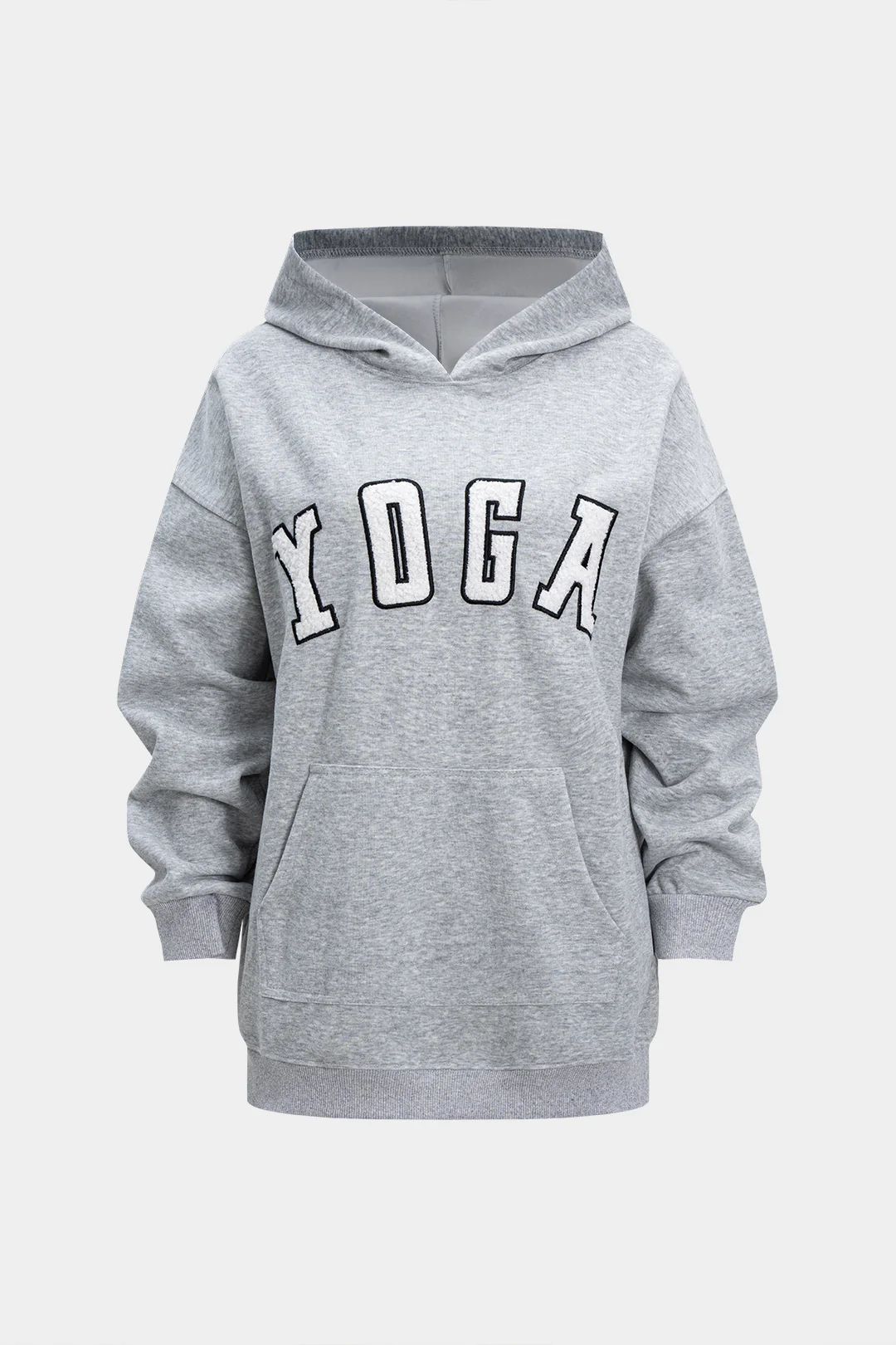 Letter Embroidery Patchwork Pocket Hoodie - Weenar
