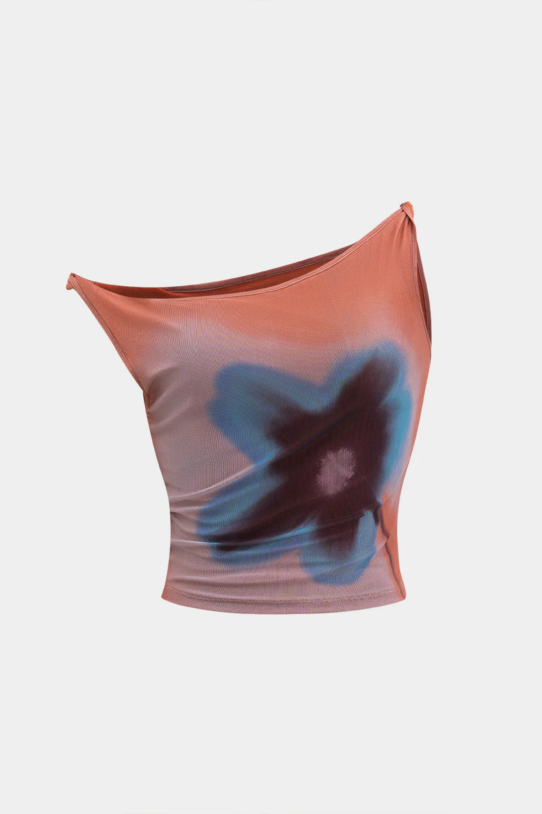 Floral Print Mesh Asymmetrical Cami Top - Weenar