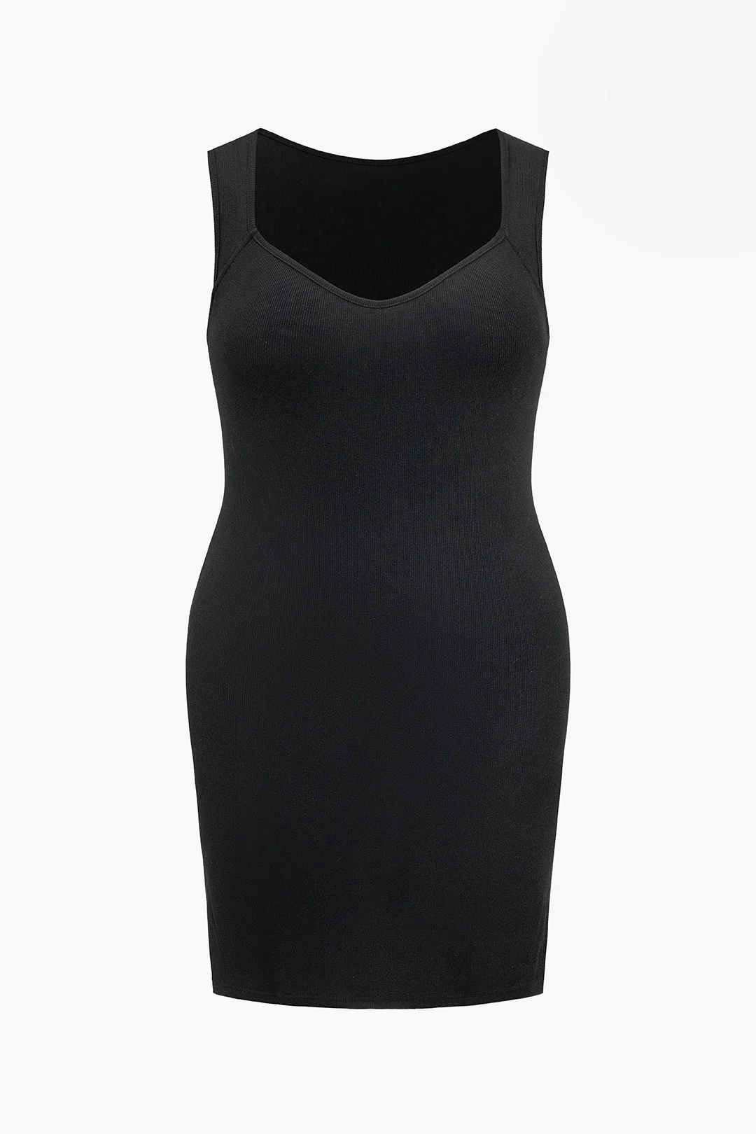 Plus Size Ribbed Sleeveless Mini Dress - Weenar