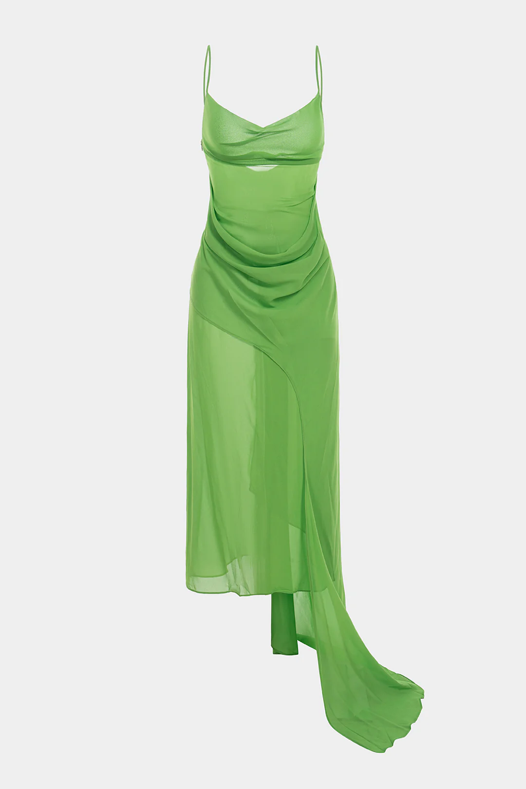 V-Neck Ruched Asymmetrical Backless Zipper Sleeveless Midi Dress - Weenar