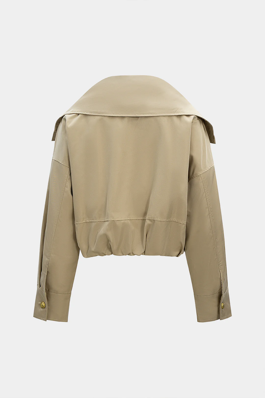 Lapel Zipper Cropped Jacket - Weenar