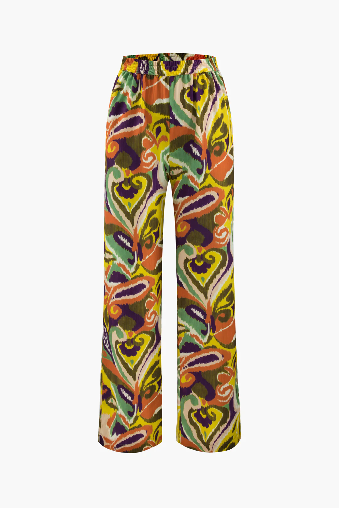 Abstract Contrast Print Straight Leg Pants - Weenar