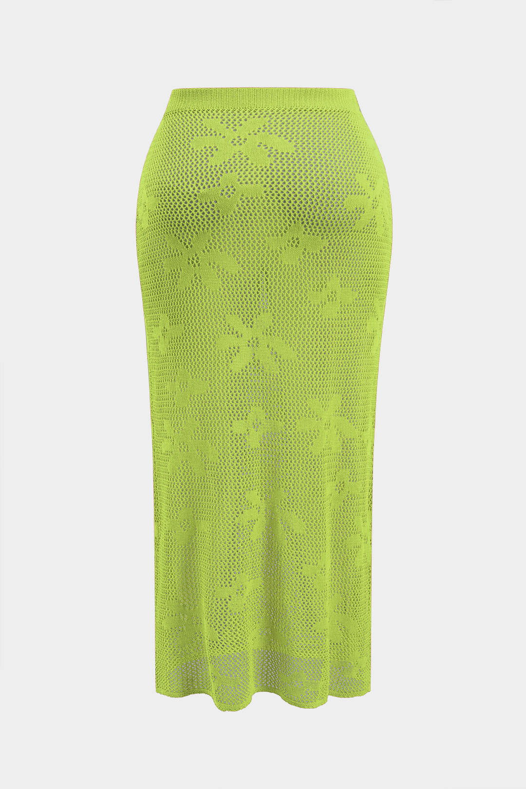 Plus Size Floral Pattern Knit Cut Out Skirt - Weenar