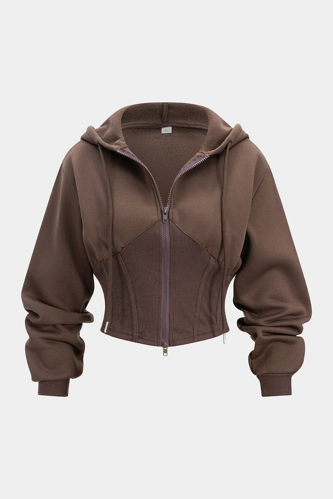 Drawstring Patchwork Hooded Sweatshirt - Weenar