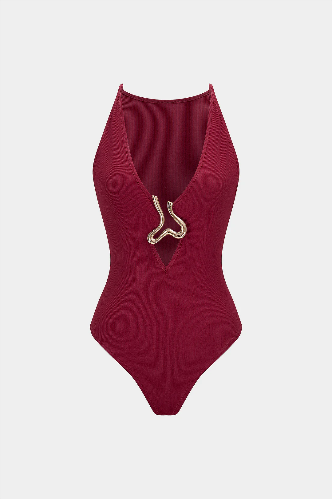 Metallic Decor V-Neck Sleeveless Bodysuit - Weenar