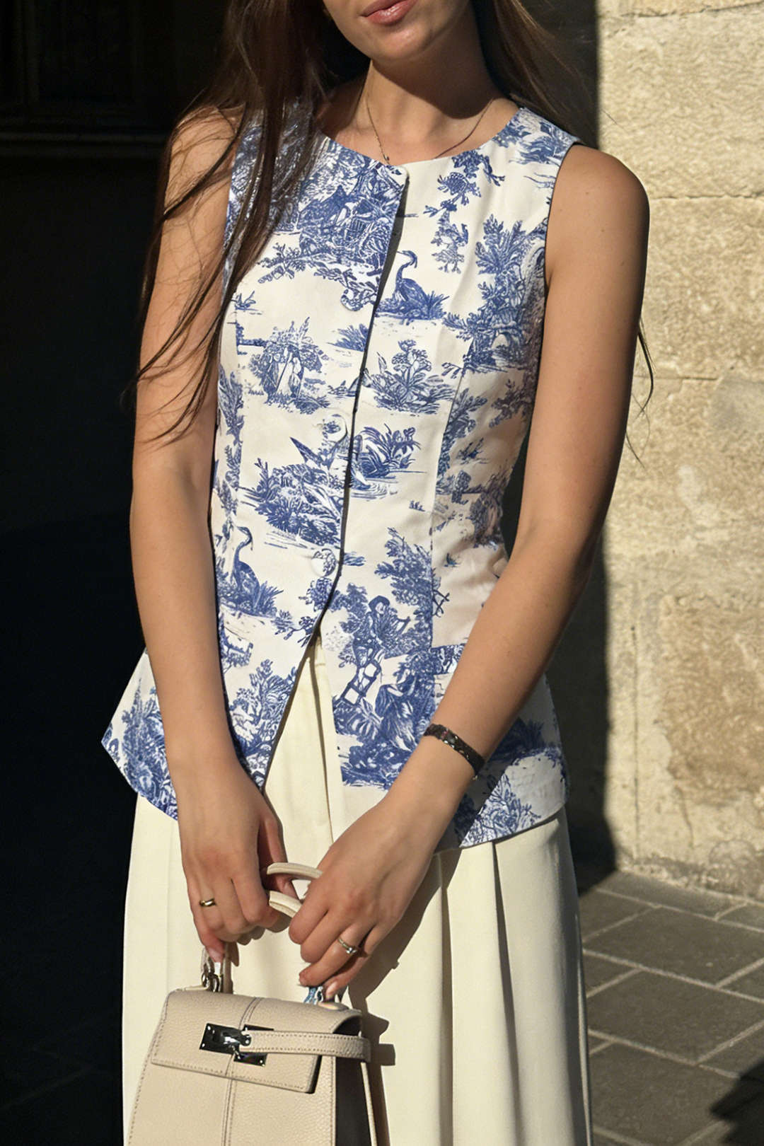 Floral Print Round Neck Tank Top - Weenar