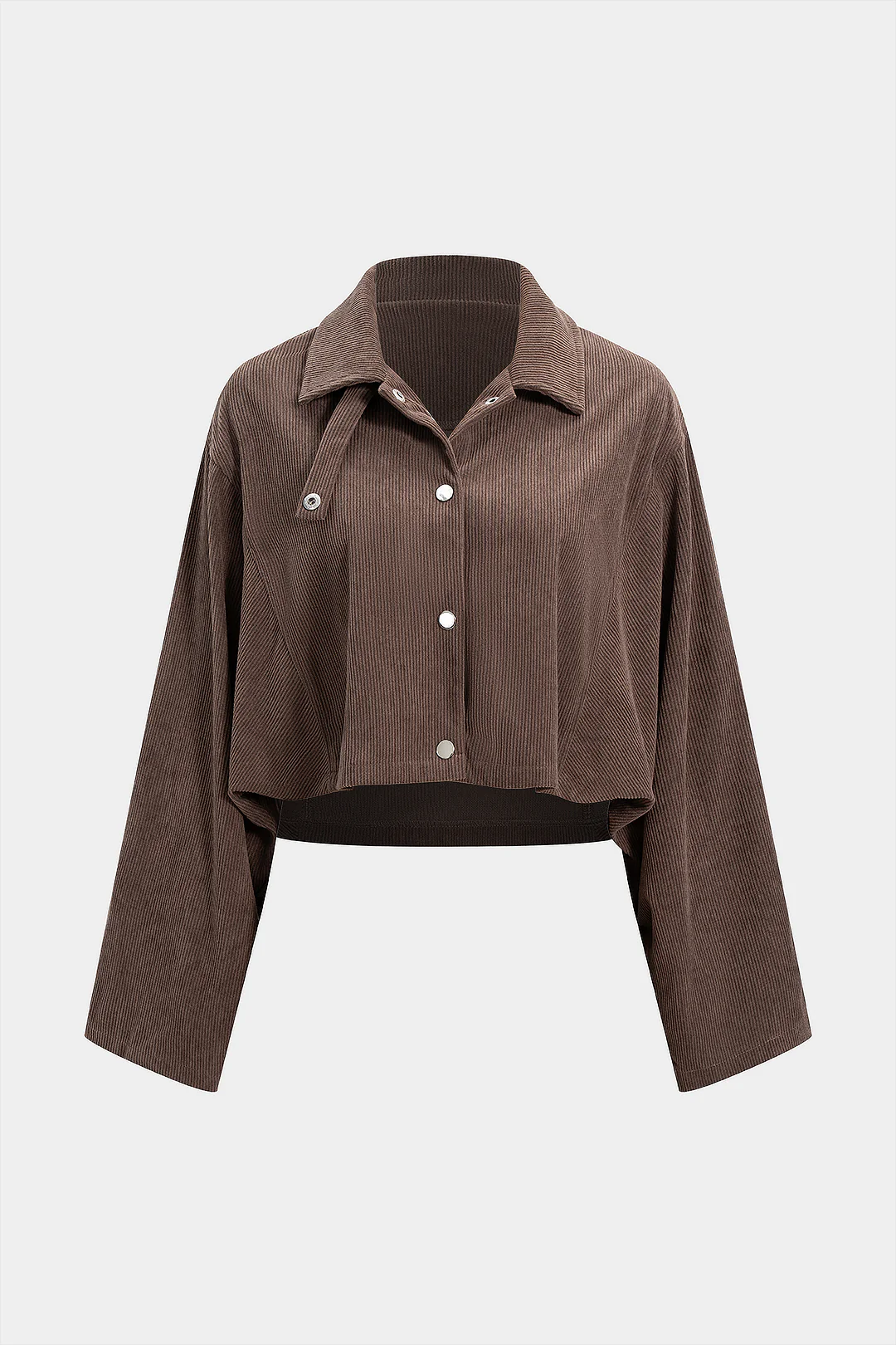 Corduroy Button Lapel Long-Sleeve Shirt - Weenar