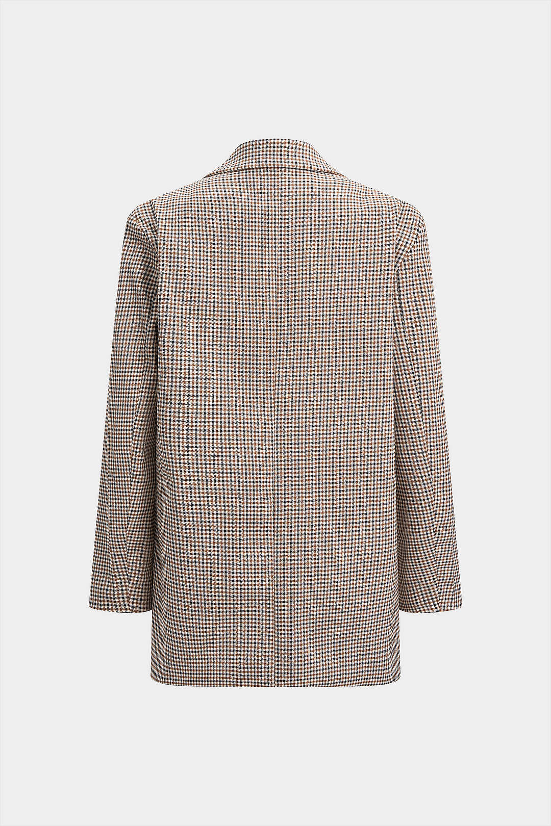 Plaid Contrast Print Button Notched Lapel Blazer - Weenar