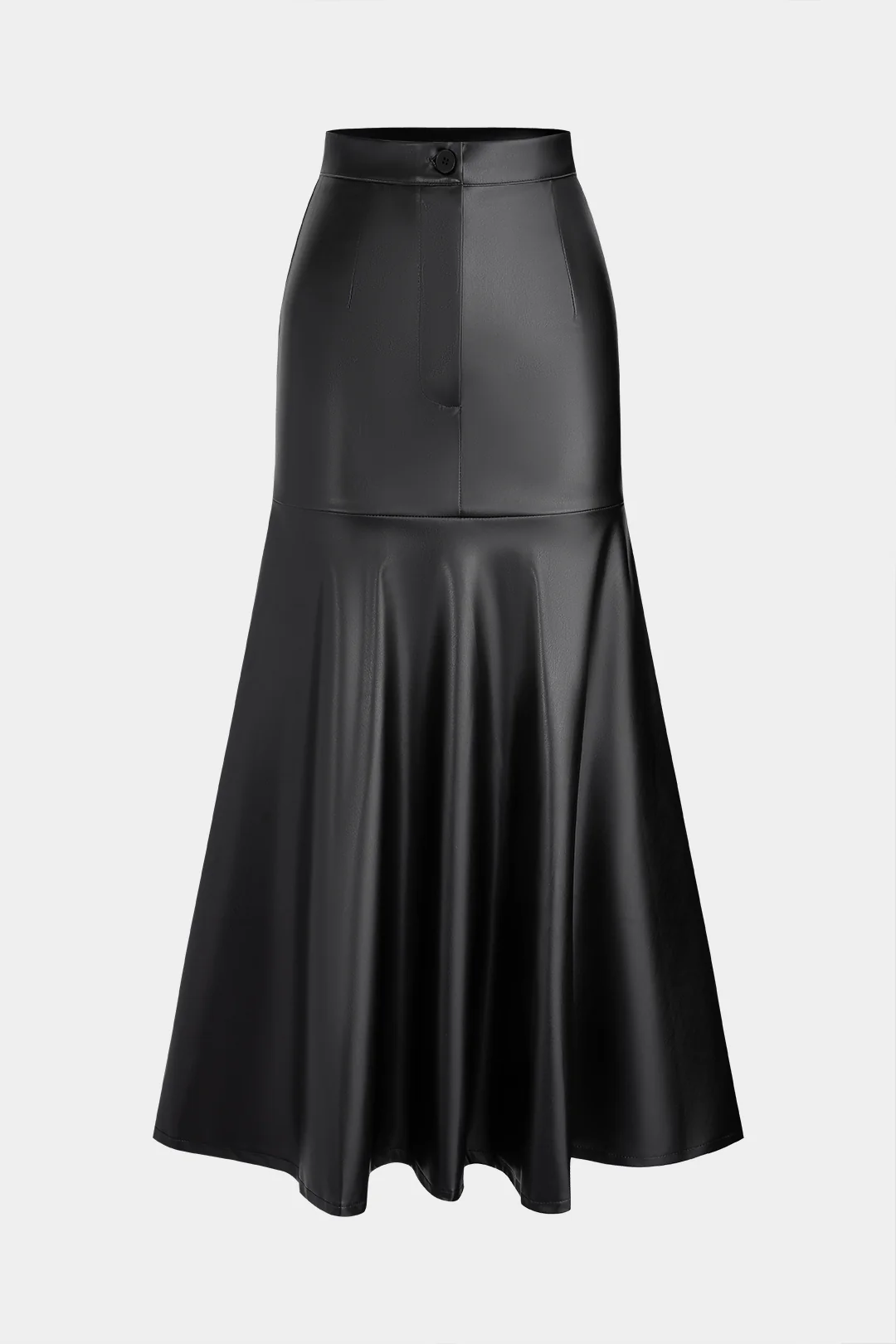 Faux Leather Ruched High Waist Skirt - Weenar
