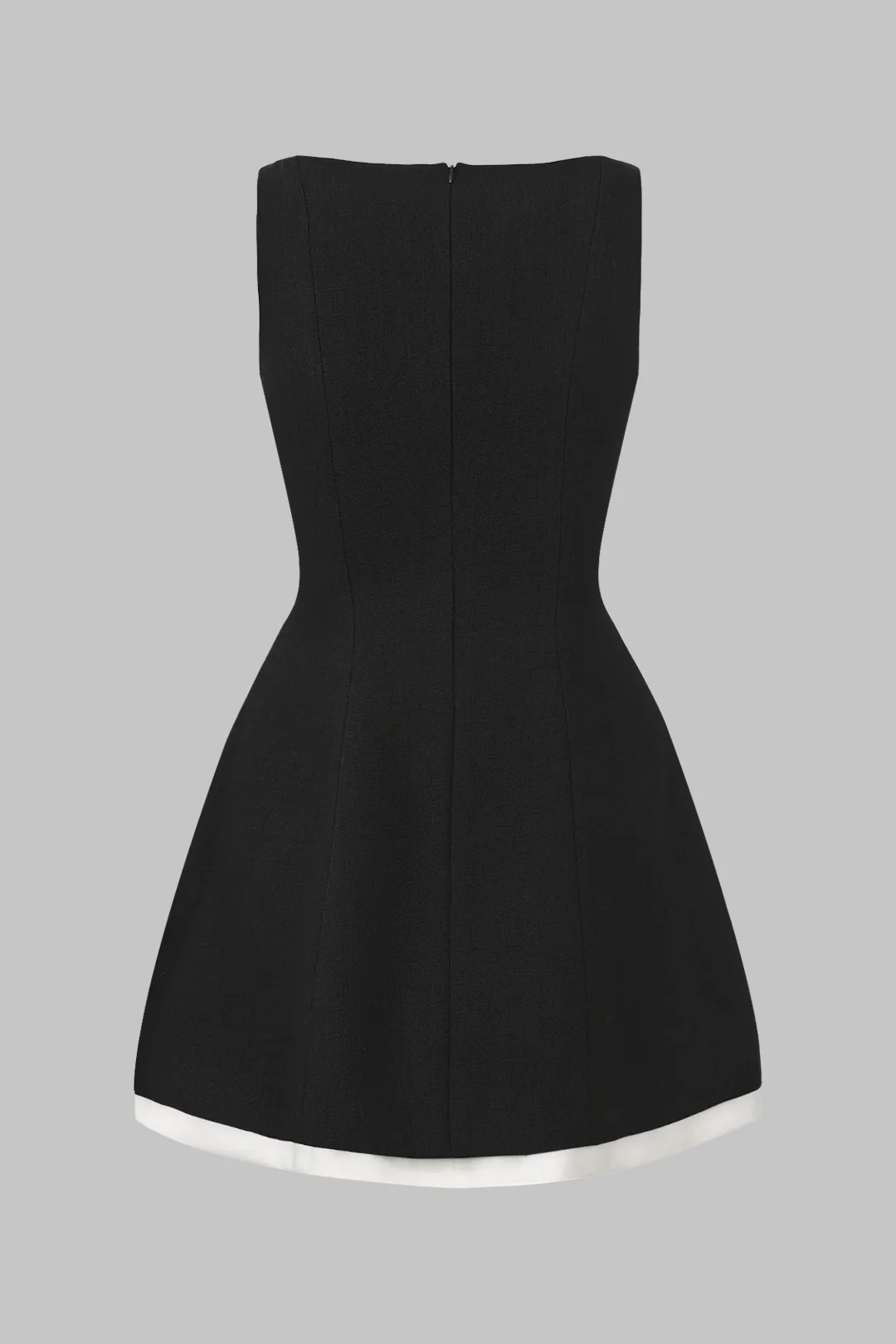 Contrast Binding Button Detail Sleeveless Mini Dress - Weenar