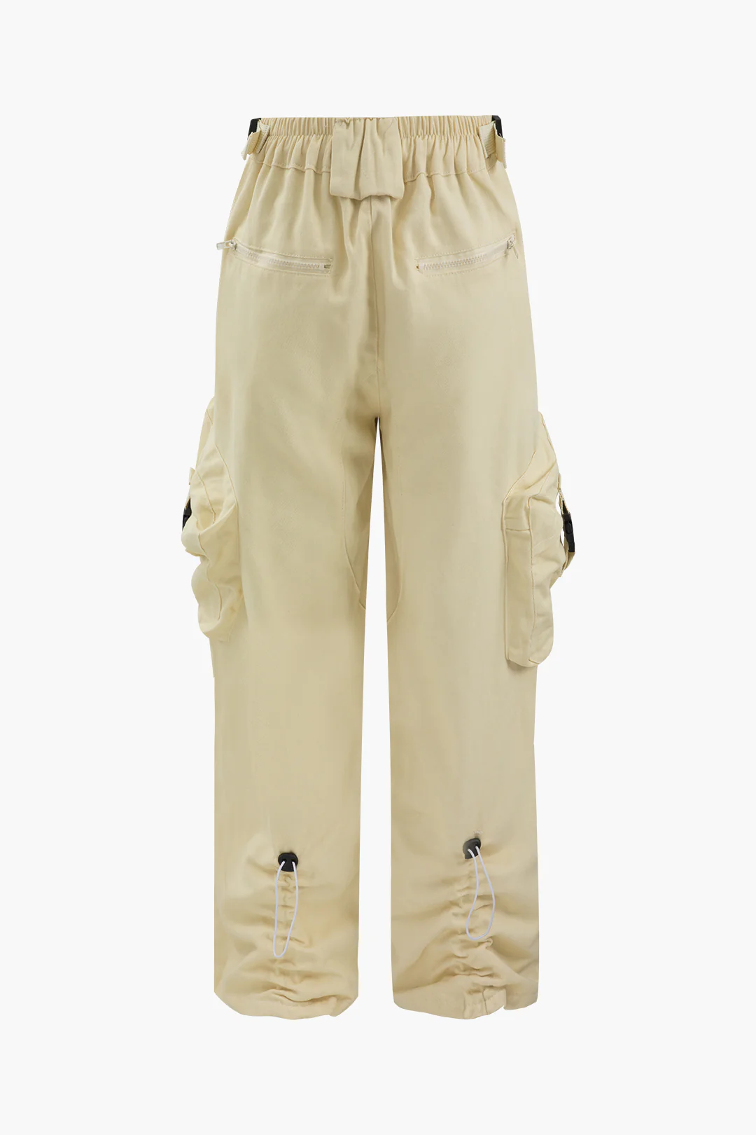 Solid Zipper Workwear Pants - Weenar