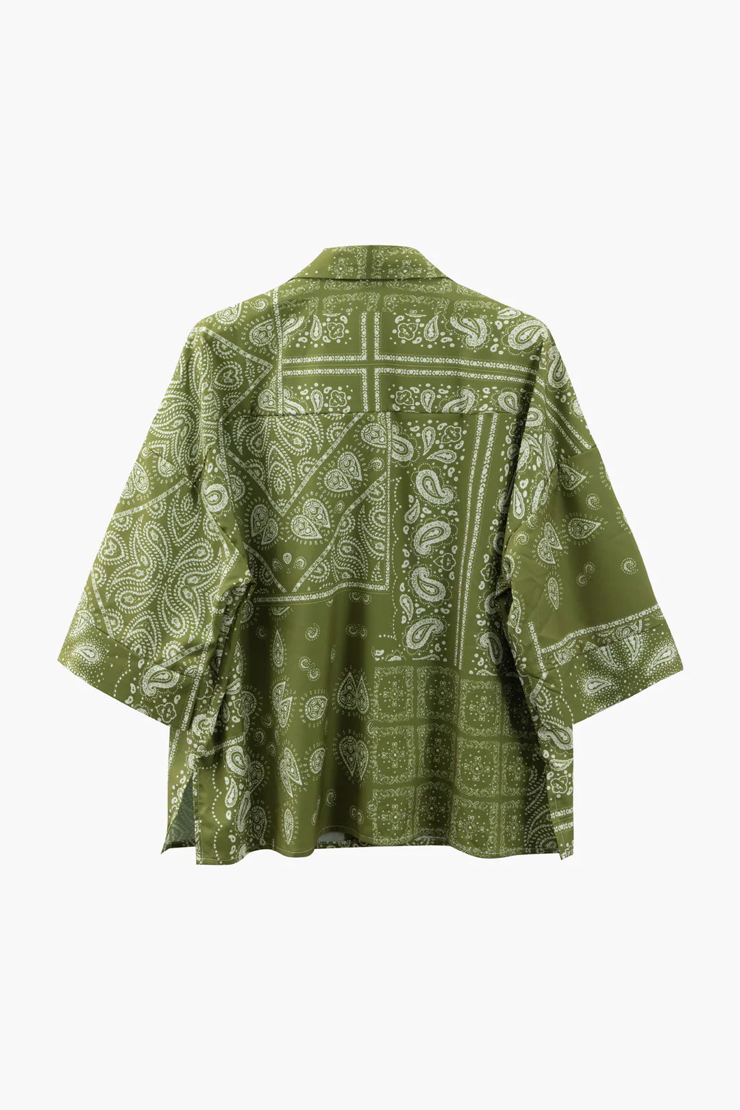 Contrast Print Button Short-Sleeve Shirt - Weenar